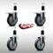 Service Caster 5'' SS Thermoplastic Rubber Swivel 1-1/2'' Expanding Stem Caster Set 2 Total Lock Brakes, 4PK SCC-SSEXTTL20S514-TPRB-2-S-2-112 - alternate 2